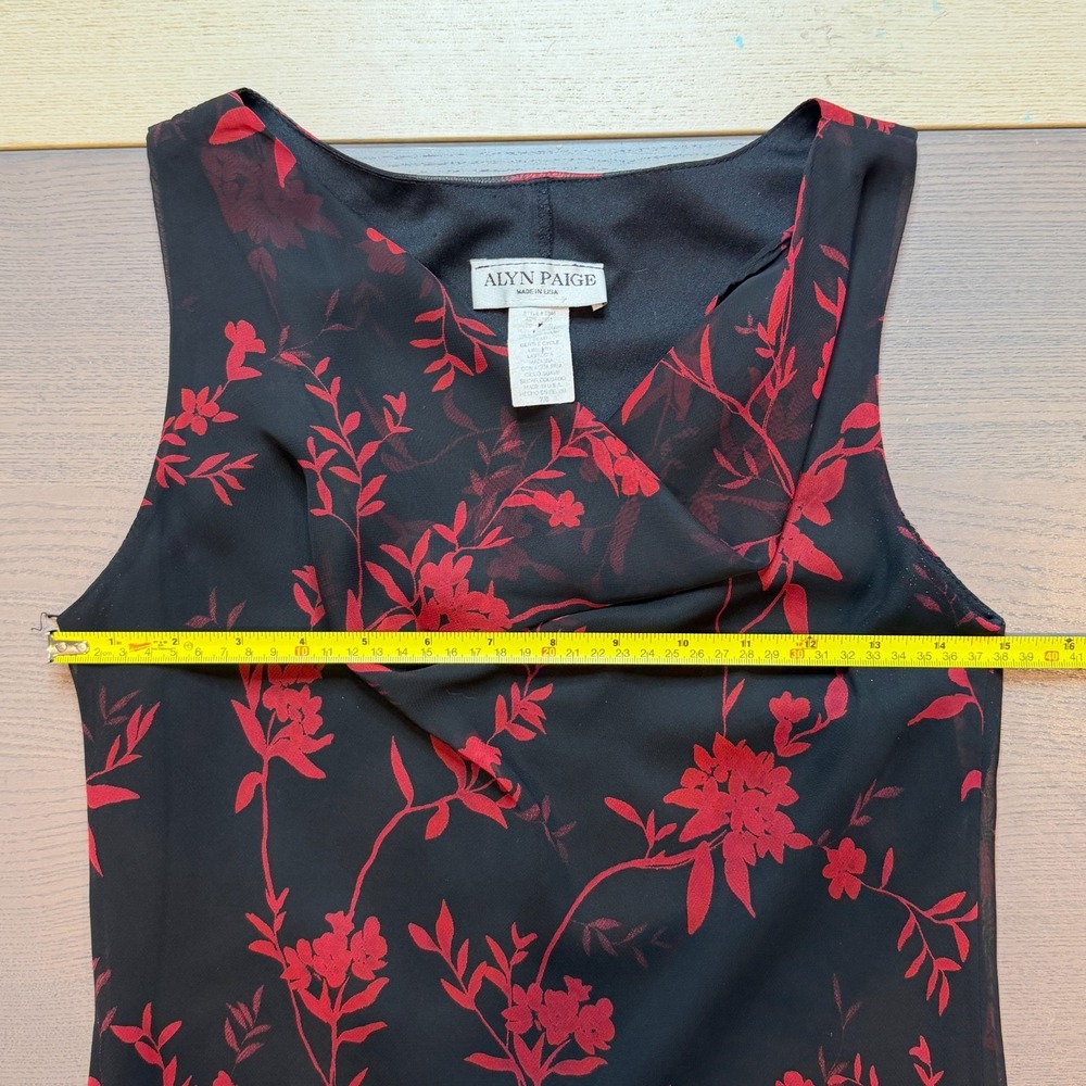 Alyn Paige Womens 7/8 Y2K‎ Black Fairy Floral Chiffon Dress Light weight - Picture 5 of 8